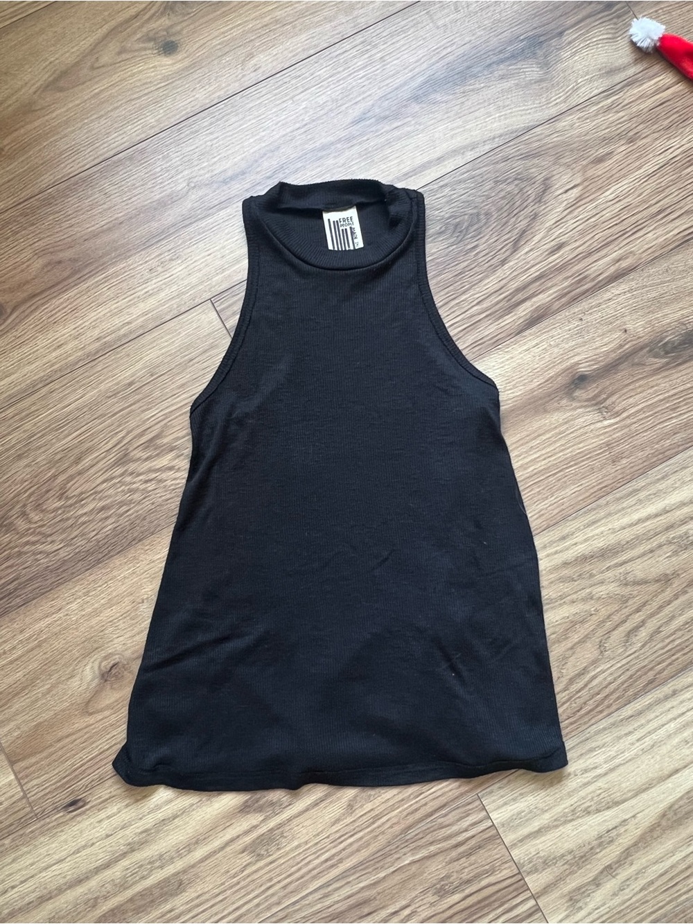 Free People Women’s Mock Neck Black Ribbed Tank Top